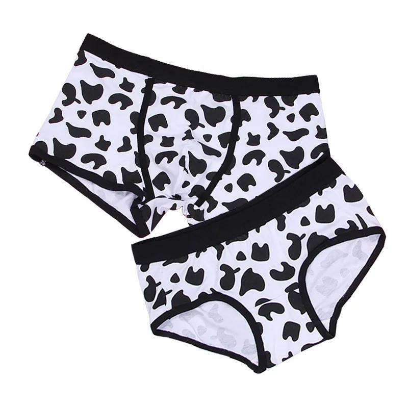 Sous-vêtements sexy en coton pour couples amoureux, boxer pour hommes et femmes, culottes respirante