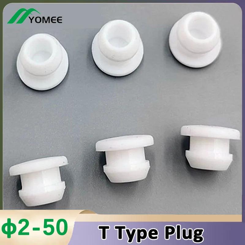 Bouchon en Caoutchouc de Silicone Blanc de Type T, Joint Conique à Encliqueter, Bouchon d'Extrémité,