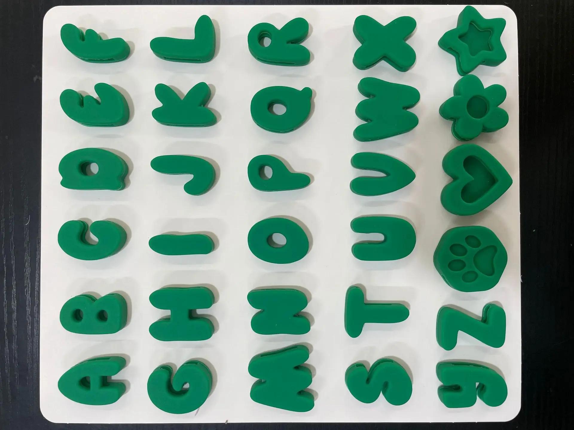 Lettres de nom pour animaux de compagnie en silicone DIY, breloques personnalisées pour collier de c