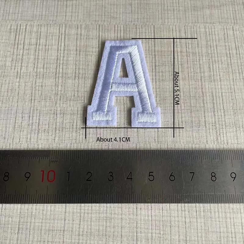Patch Thermocollant avec Lettres de l'Alphabet Blanc, Broderie, Fer à Repasser sur Tissu, Autocollan