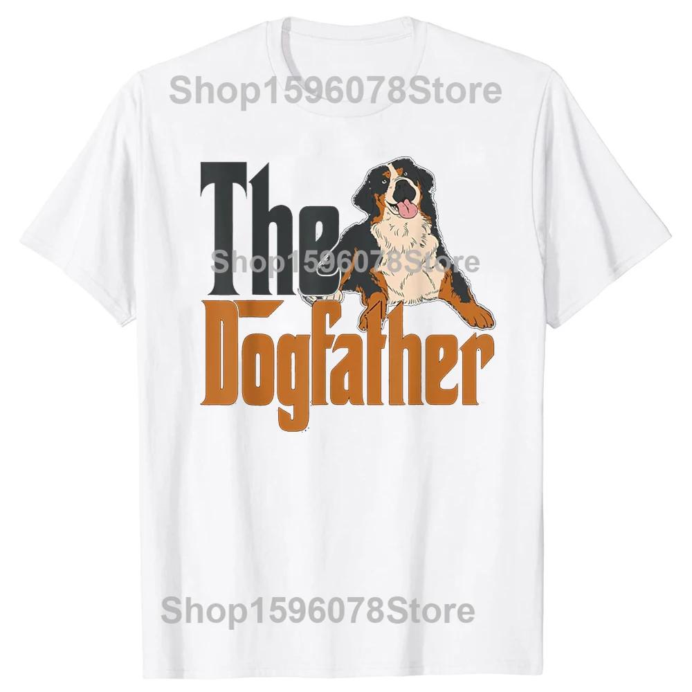 T-shirts pour hommes avec impression de chien berger de Berna, papa, parrain, streetwear ample et su