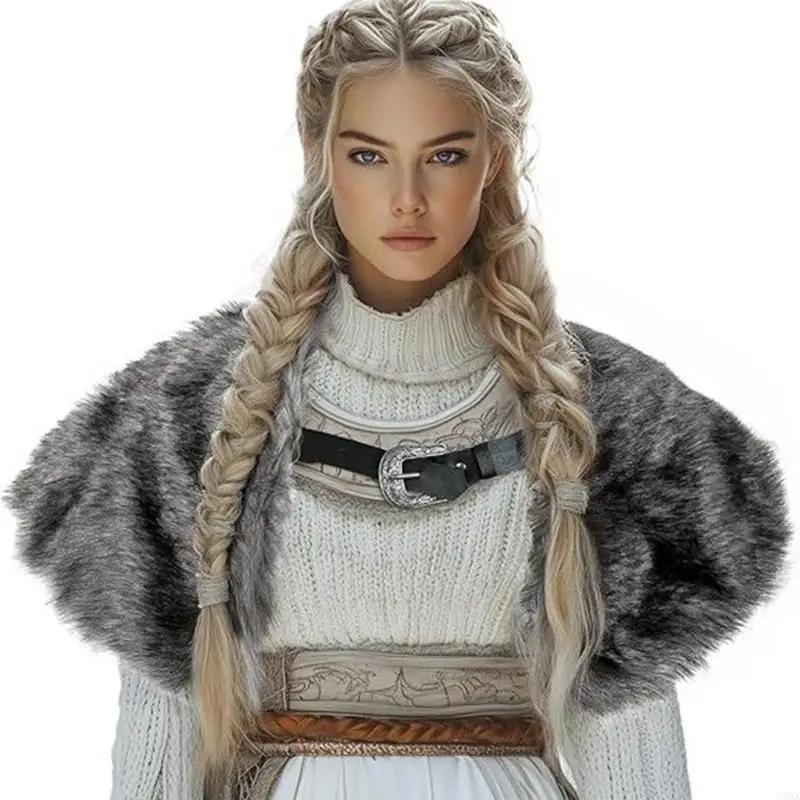 réversible en fourrure artificielle, châle pour Costume GN par temps froid, tenue reconstitution his