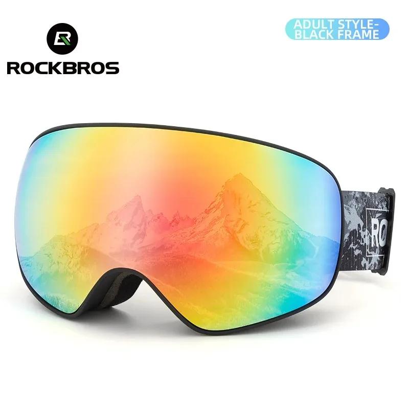 ROCKBROS – lunettes de Ski pour homme et femme, Protection UV400, Anti-buée