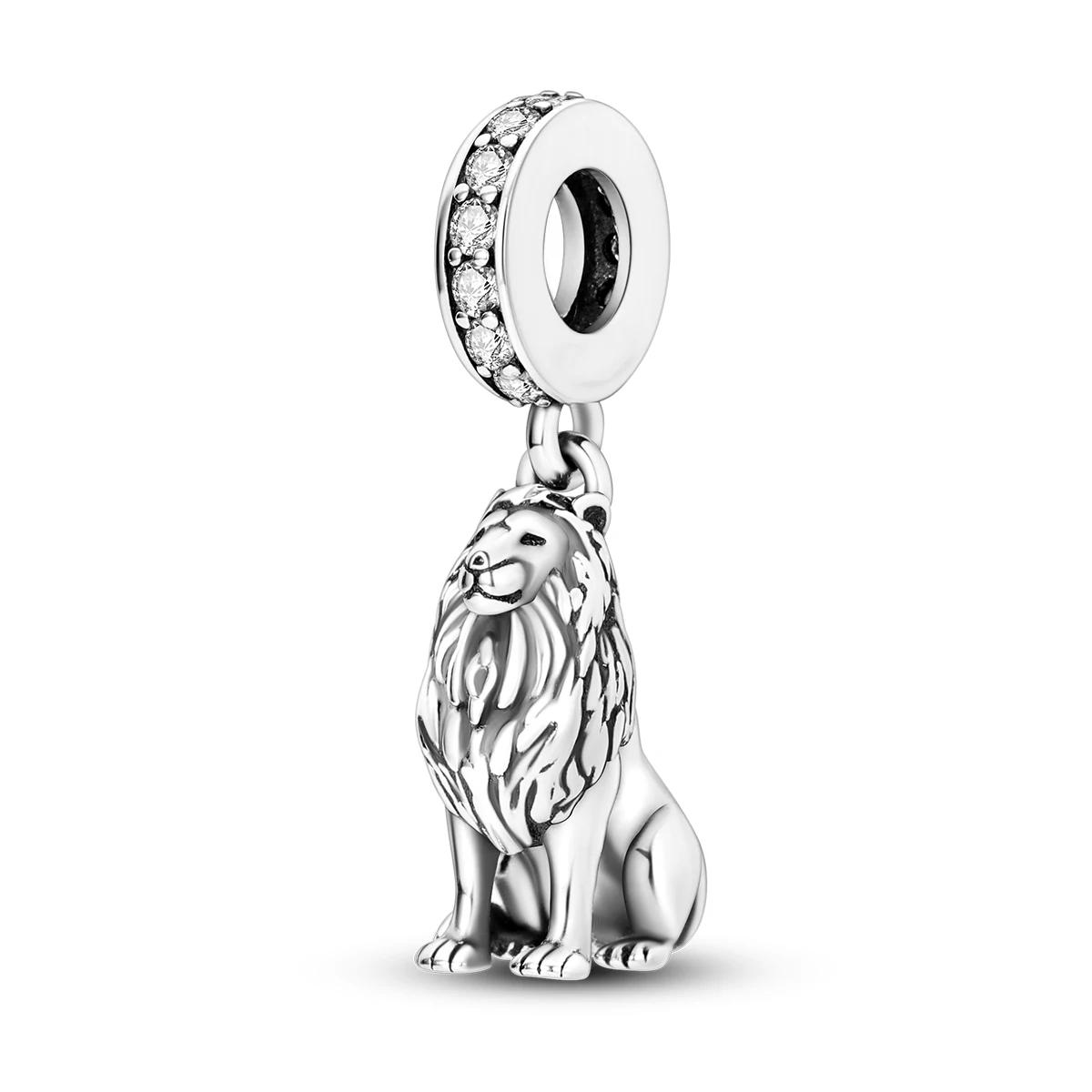 Breloque lion en argent 925 pour femme, compatible avec bracelet original, pendentif DIY, bijoux fin