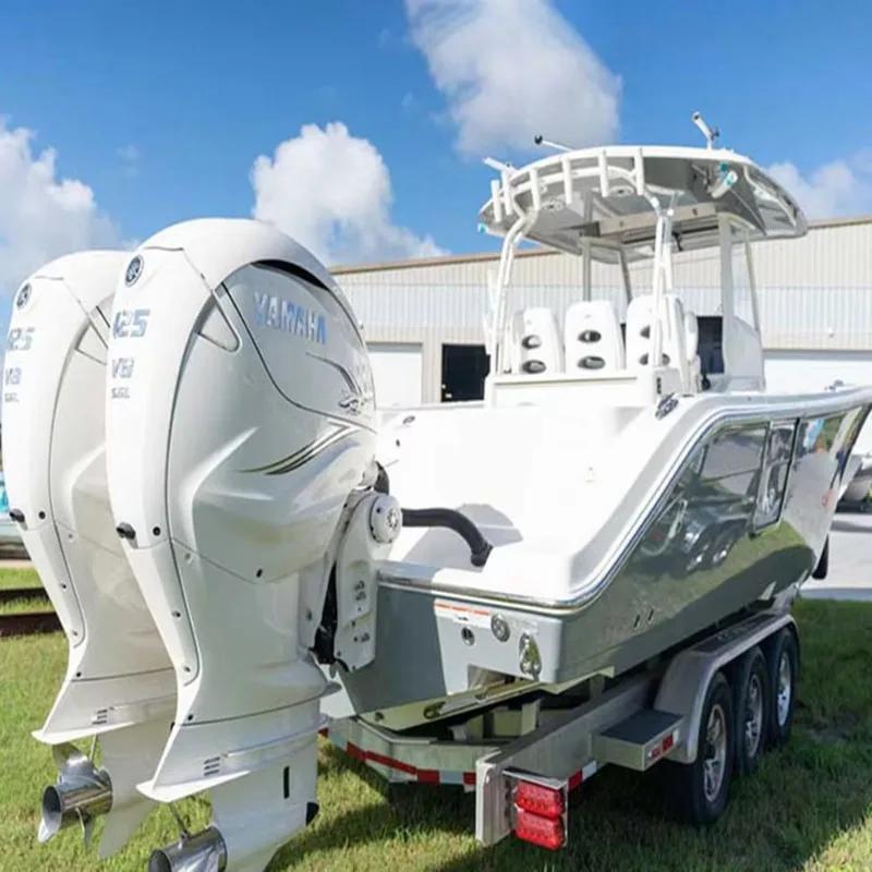 Bateau de pêche en aluminium de luxe personnalisé 2025 avec console centrale pour activités de loisi