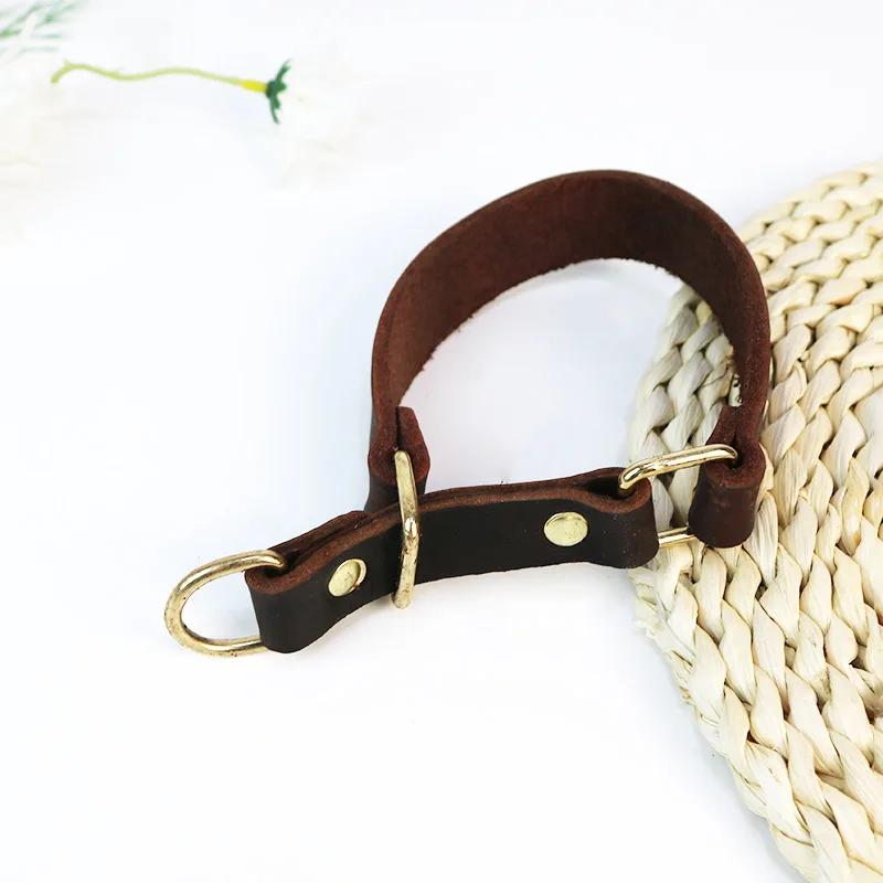 Collier Martingale pour chien, collier d'entraînement pour chien en cuir véritable durable avec stop