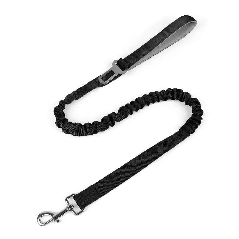 Laisse de dressage pour chien robuste avec amortisseur de chocs anti-traction pour grands chiens