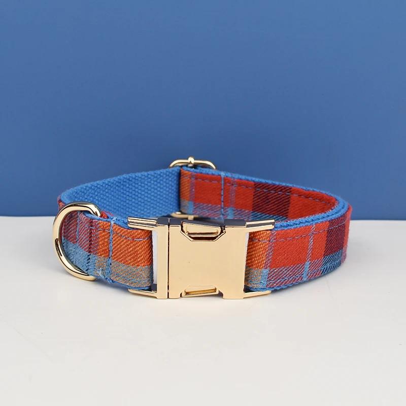 Collier pour chien à carreaux de créateur avec nœud papillon, accessoires personnalisés pour chien, 