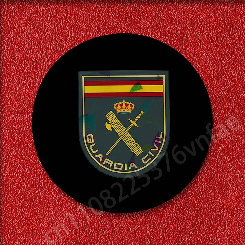 Badges d'emblème civil de la garde espagnole, 25mm 32mm 44mm 58mm 75mm, broche ronde, ornement Souve