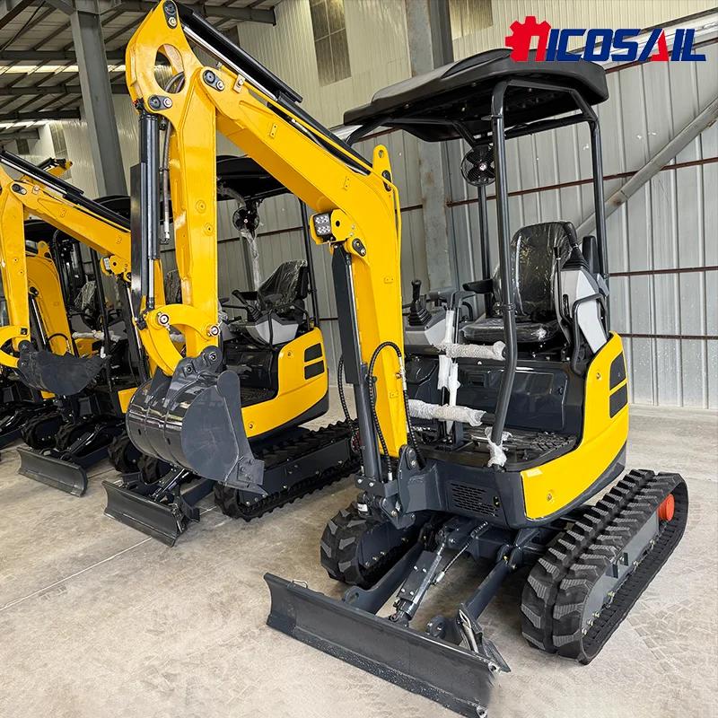 Nicosail 1,8 tonnes machines d'excavation compactes agricoles équipement sur chenilles Micro petite