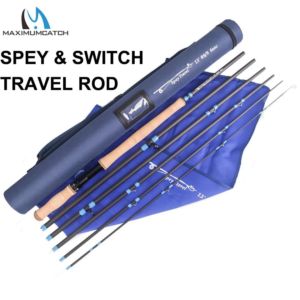 Canne à mouche Switch Spey Maximumcatch 10-13ft 5-9wt 5-6 sections pour pêche salmonidés chasse