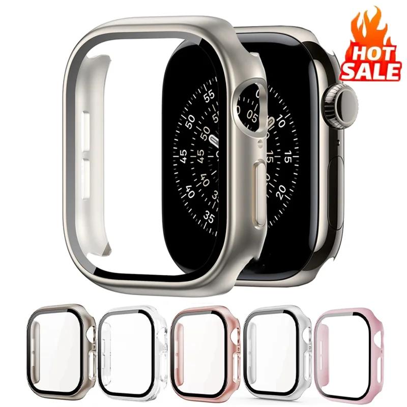 Protection écran verre trempé + coque pour Apple Watch 38-46mm iWatch Series 11-5 étui protecteur