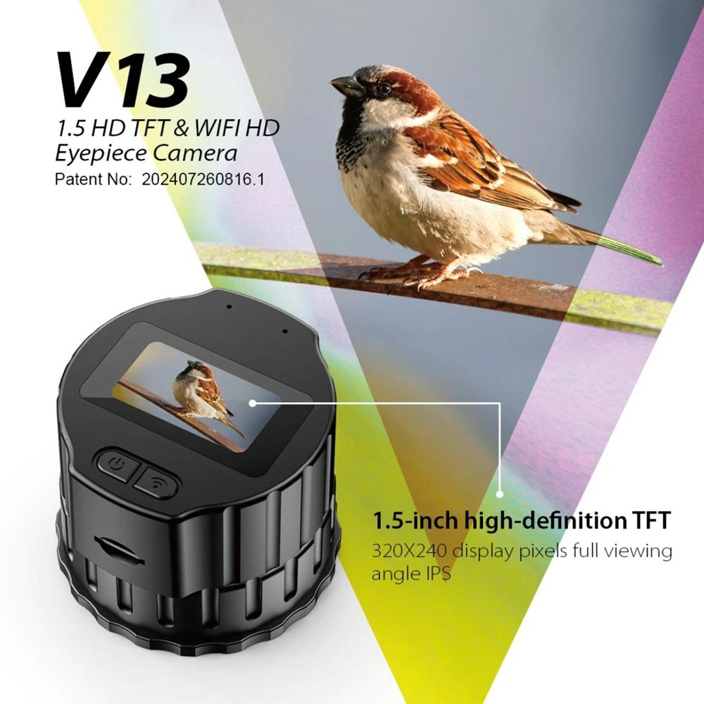 Oculaire électronique WiFi V13 écran 1.5 pouces caméra enregistreur photo vidéo observation oiseaux télescope