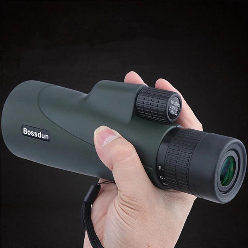 Télescope monocular 10-30x50 HD avec trépied et adaptateur téléphone - longue portée chasse observation