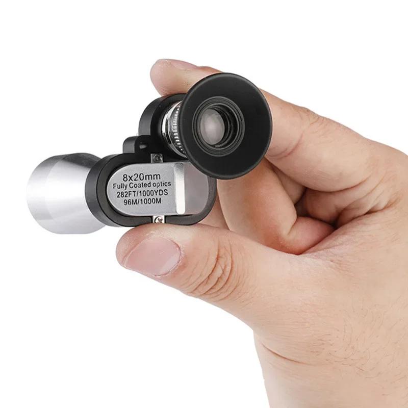 Monoculaire de poche 8x20 HD pour chasse et randonnée - Mise au point précise et portable