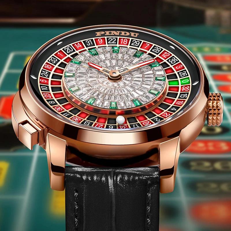 Montre mécanique homme NH35A roulette russe saphir miroir cadran diamant montre jeu élégante