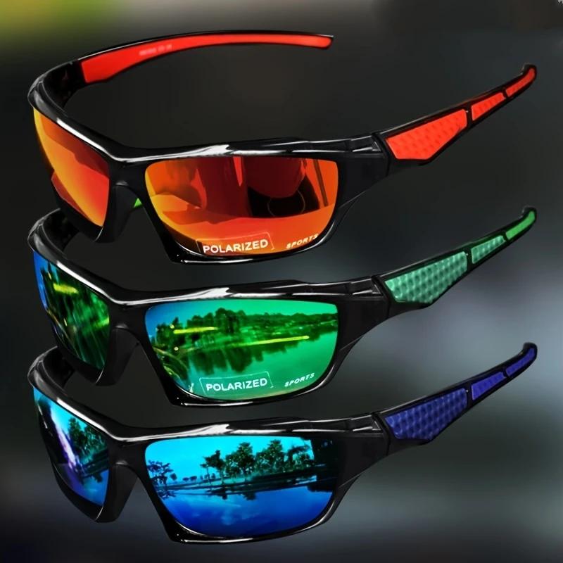 Lunettes de Soleil Sport Polarisées Homme Léger Vision Nuit Conduite Vélo Pêche Mode Miroir Verres Teintés