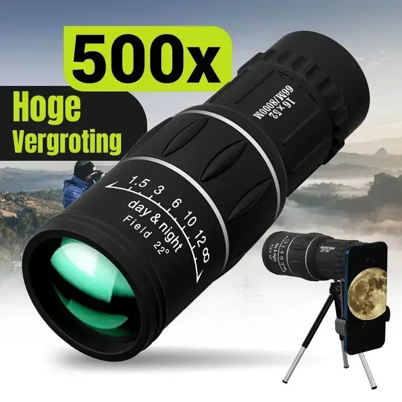 Longue-vue monocular 16x52 haute puissance - Zoom optique longue portée pour observation nocturne et jour