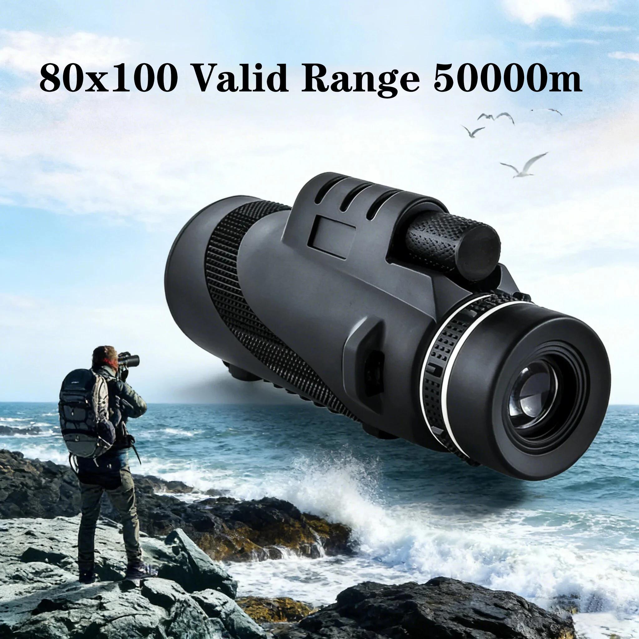 Lunette télescope puissante 80x100 HD zoom portable longue portée avec trépied support téléphone chasse
