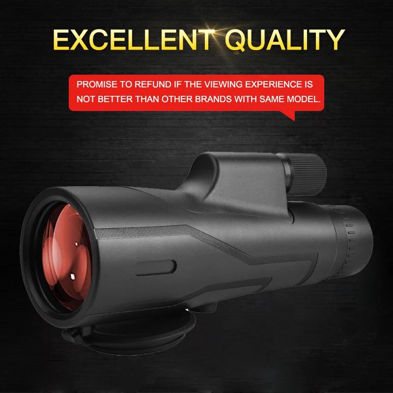 Monoculaire ED 12x52 angle large premium - Télescope BAK4 dispersion extra-basse étanche longue portée chasse randonnée