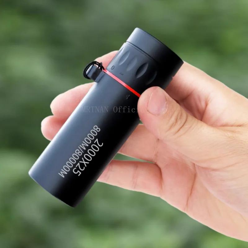 Monoculaire portable HD 2000x25 avec support téléphone pour observation oiseaux chasse camping