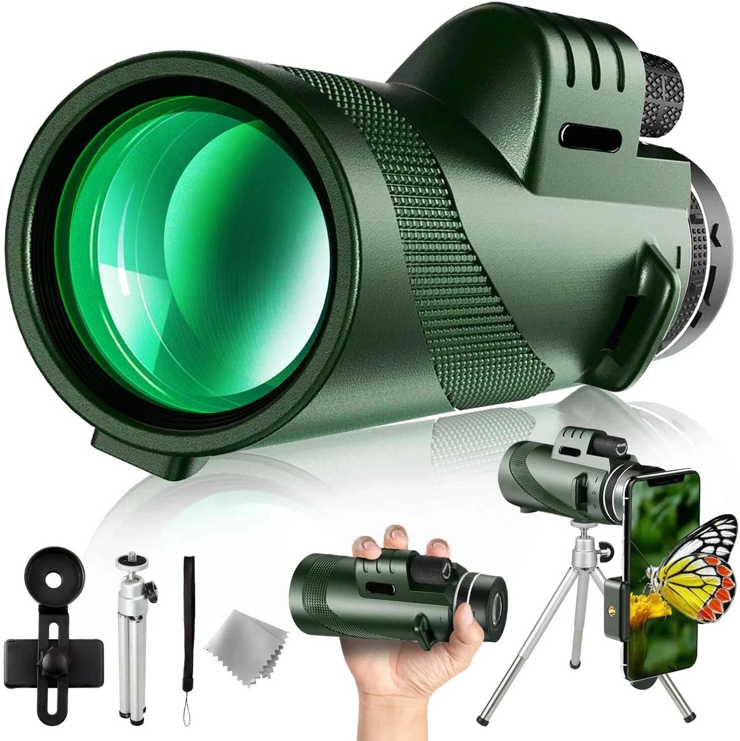 Monoculaire zoom puissant HD 5000M pliable vision nocturne basse pour chasse camping randonnée