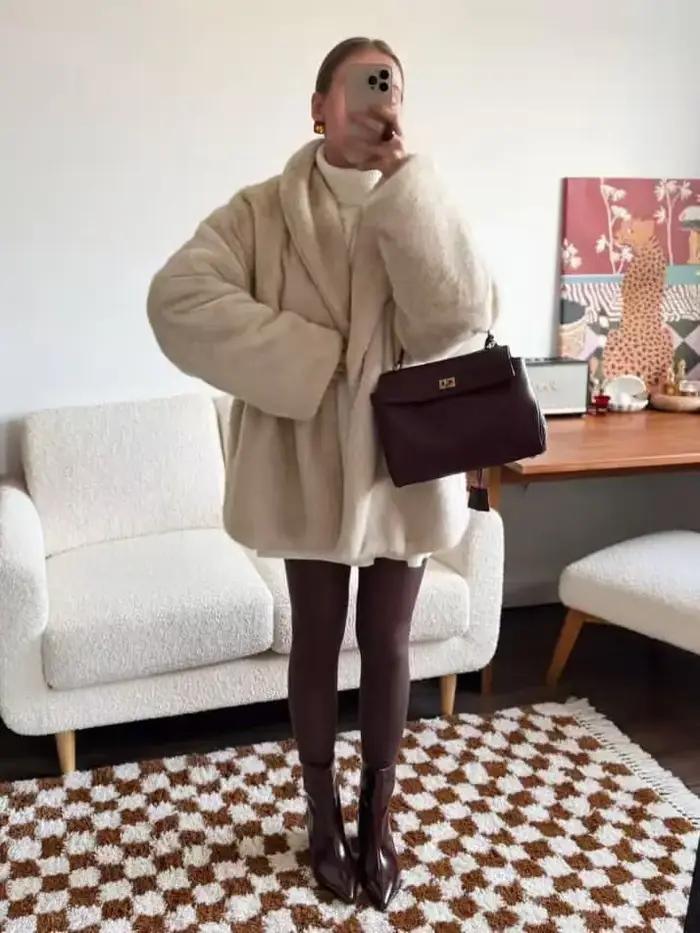 manteau en fausse fourrure femme
