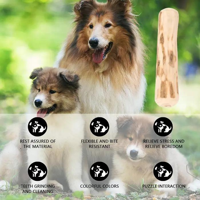 Café naturel en bois chien mâcher