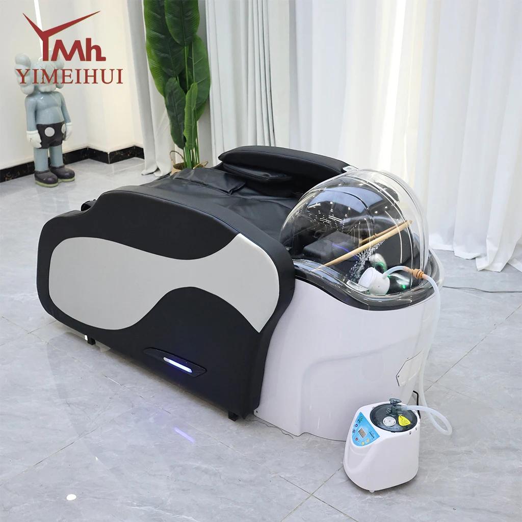 Lit de massage électrique professionnel pour le cuir chevelu, station de lavage hydraulique pour les