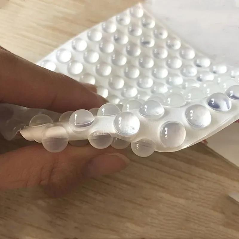 Nouveau 100 pièces auto-adhésif rond Silicone caoutchouc pare-chocs doux Transparent noir anti-dérap