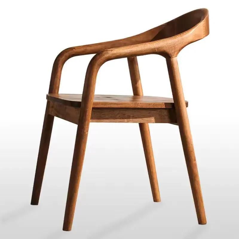 Chaises de table à manger avec dossier en bois massif, chaise de salle à manger de loisirs, luxe abo