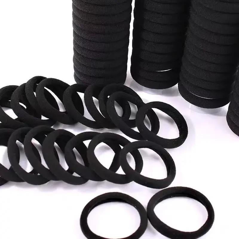 Bandes de cheveux noires pour femmes et filles, chouchous en caoutchouc à haute élasticité, porte-qu