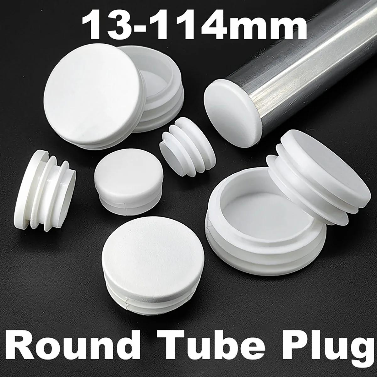 Embout de tube intérieur de tuyau rond blanc, couvercle anti-poussière de jambe de chaise de table,