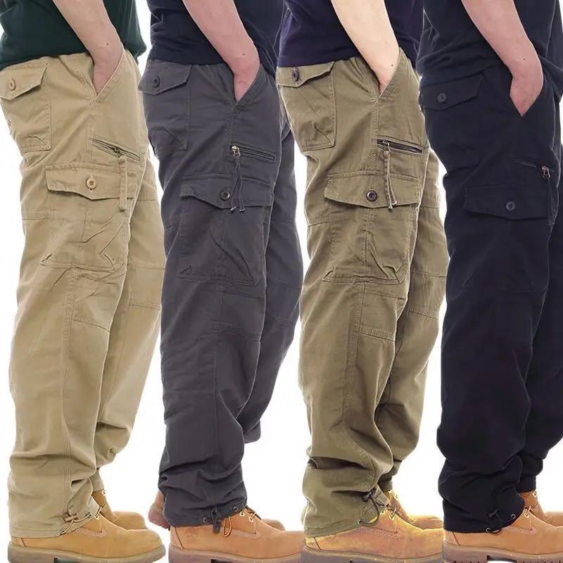 Pantalon tactique homme grande taille loose running survêtement randonnée sport travail extérieur