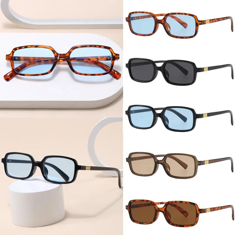 Lunettes de soleil rectangulaires minimalistes pour chasse - Modèle unisexe UV400 vintage style rétro