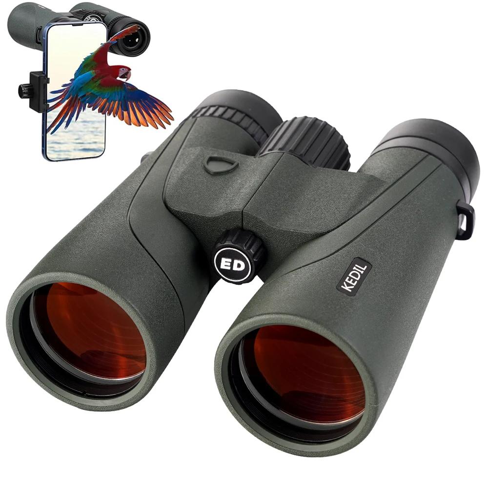 Jumelles ED 12x50 professionnelles waterproof IPX7 pour observation ornithologique et voyage chasse