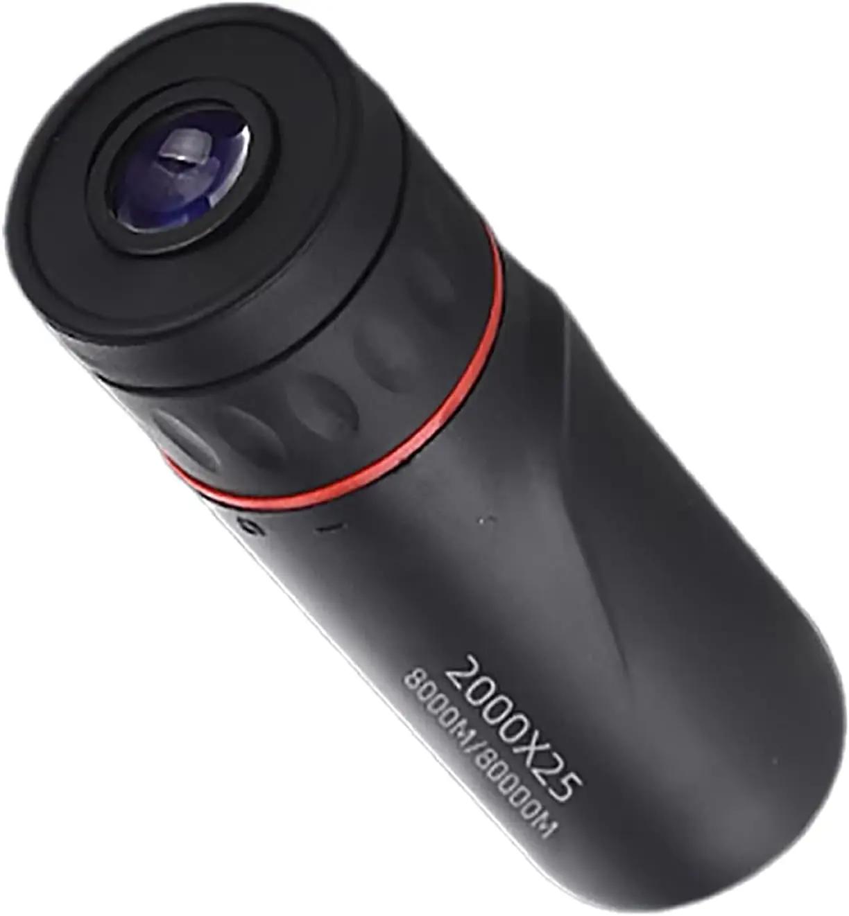 Monoculaire HD 2000x25 mini portable - Télescope mobile phone pour camping chasse observation oiseaux