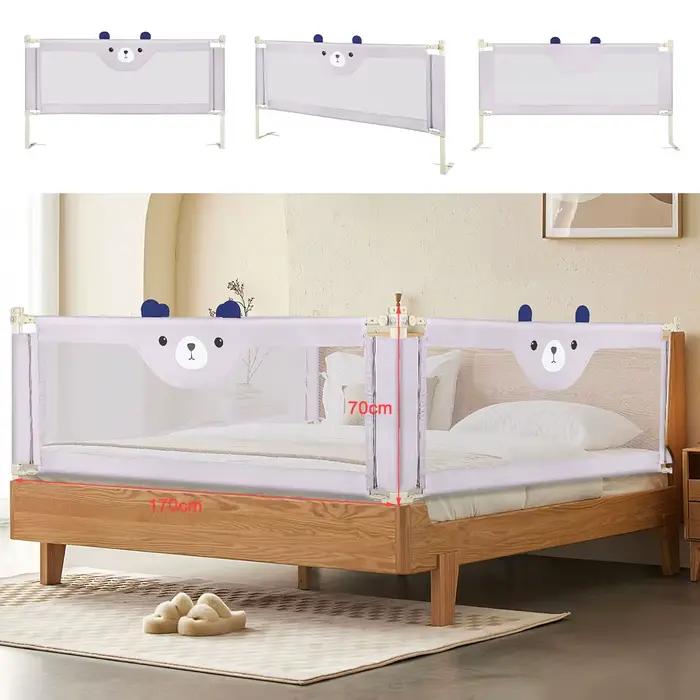 1 barrière de lit pour enfants, barrière de lit pour tout-petits réglable en hauteur, protection con