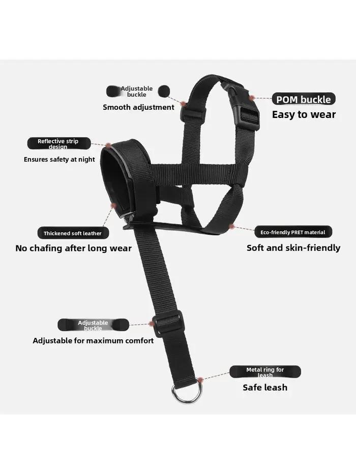 Muselière tactique pour chien, anti-morsure et anti-aboiement, empêche la mastication et la recherche de nourriture pour chiens de taille S, M, L, réglable