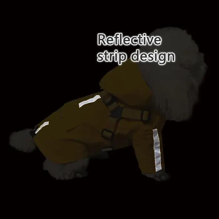 Imperméable réfléchissant pour chien avec harnais pour petits chiens