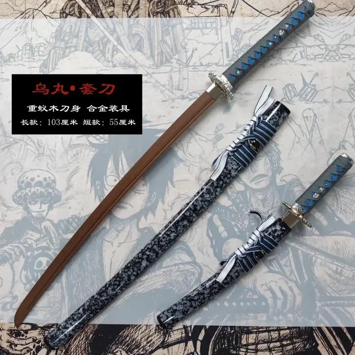 Ensemble de 2 épées de samouraï japonais Katana et Wakizashi bois de palissandre wengé laqué pour décoration traditionnelle occasion spéciale
