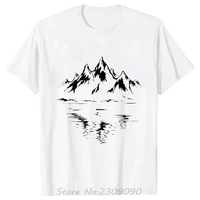 Montagne impression hommes T-shirt été en plein air confortable dessus respirants t-shirts mode coton