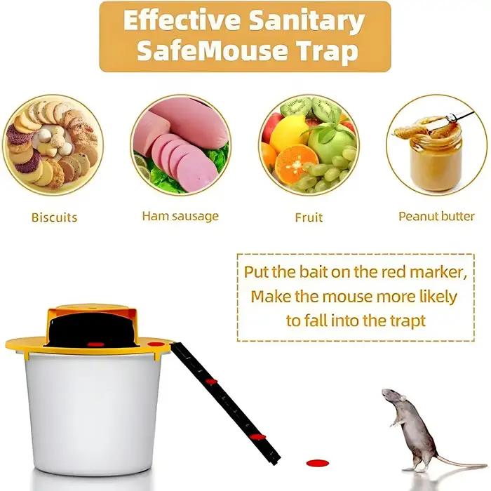 Piège à souris à double extrémité couvercle rabattable multi-catch réinitialisation automatique pour protection contre les rongeurs occaions spéciales