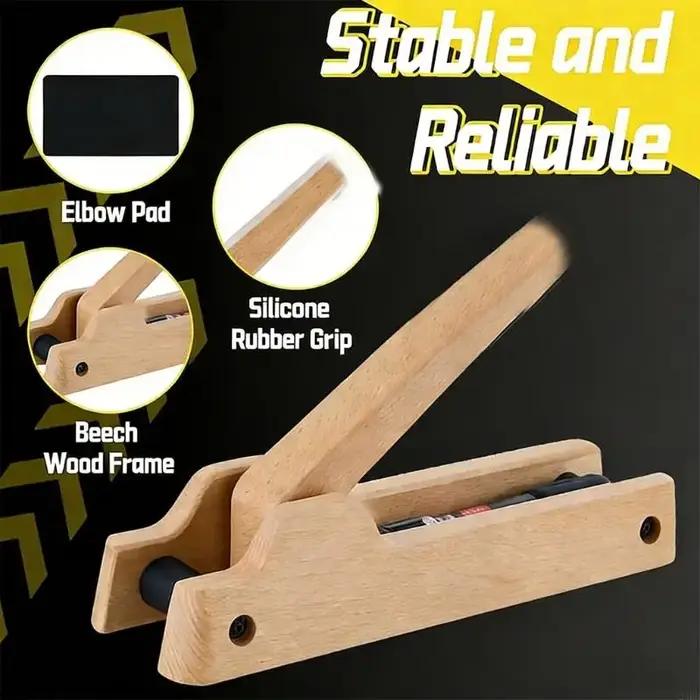 Entraîneur bras fer en bois avec 12 niveaux résistance réglables pour améliorer le confort préhensio