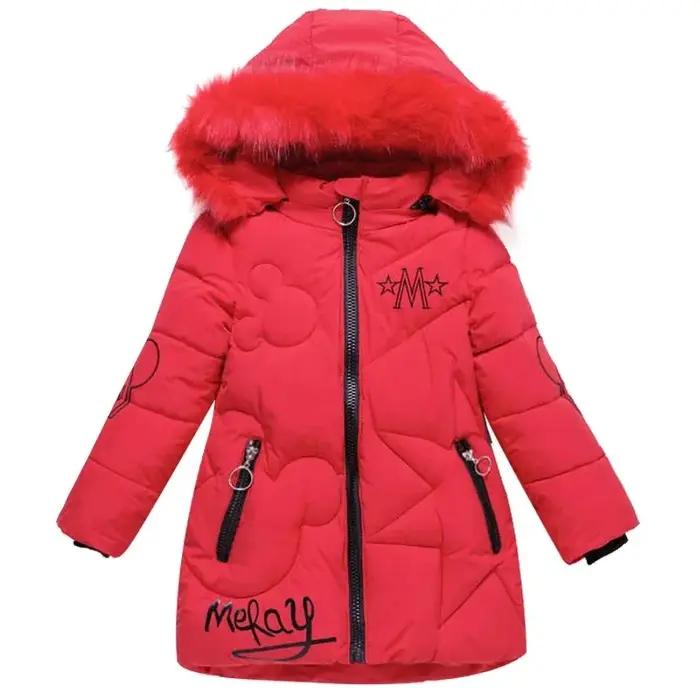 Vestes d'hiver grande taille pour filles, manteau de noël épais, à capuche, fermeture éclair, vêteme