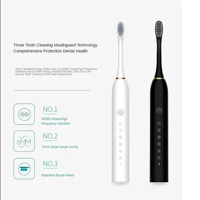 Brosse à dents électrique sonique pour adulte, Ultra sonique, automatique, Rechargeable par USB, éta