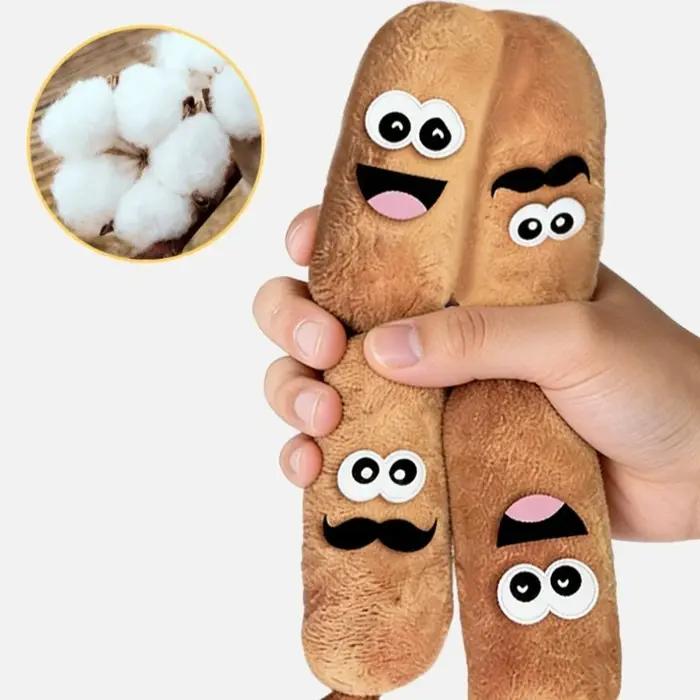 Jouet sonore pour chien en peluche segmenté en forme de saucisse