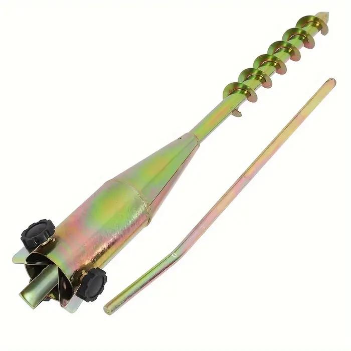 Injecteur de parapluie jaune en métal T1 robuste pour jardin extérieur base de séchage vis en spirale pour installation facile et élégance toute l'année