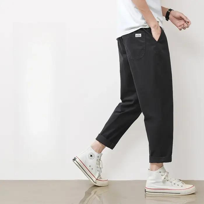 Pantalon décontracté pour homme en coton respirant
