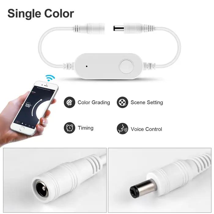 Tuya Wifi LED de contrôle variateur 12V -24V pour bande lumineuse LED monochrome fonctionne avec Ale